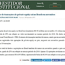 Volume de transaes de private equity cai no Brasil em novembro